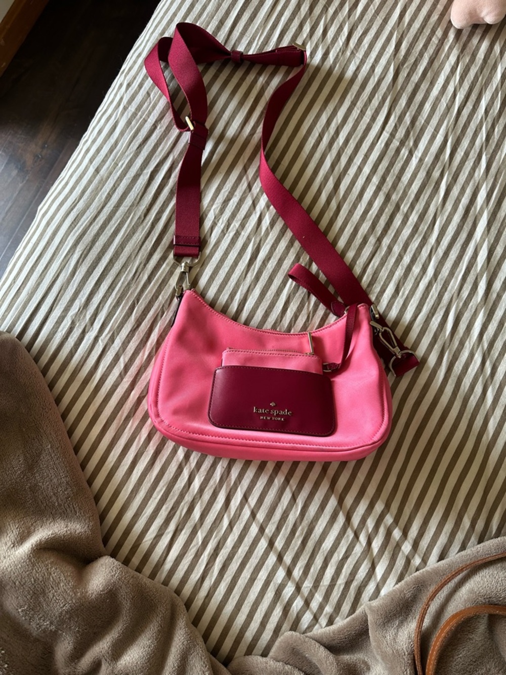 kate spade Two-Tone Pink and Berry Crossbody Bag